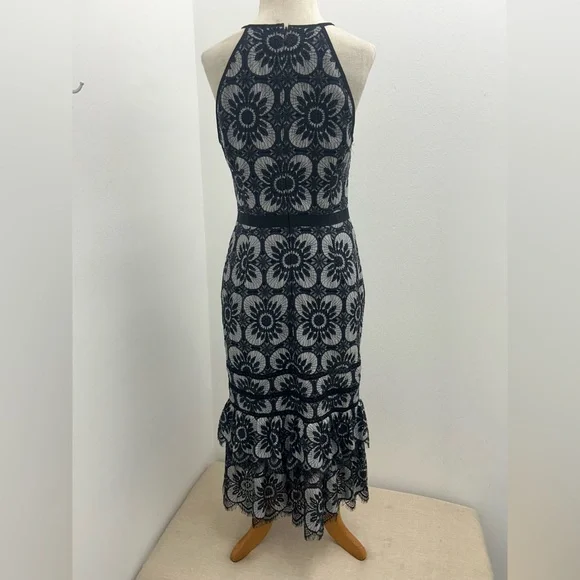 Banana Republic Black and White Floral Midi Dress - Picture 5 of 12
